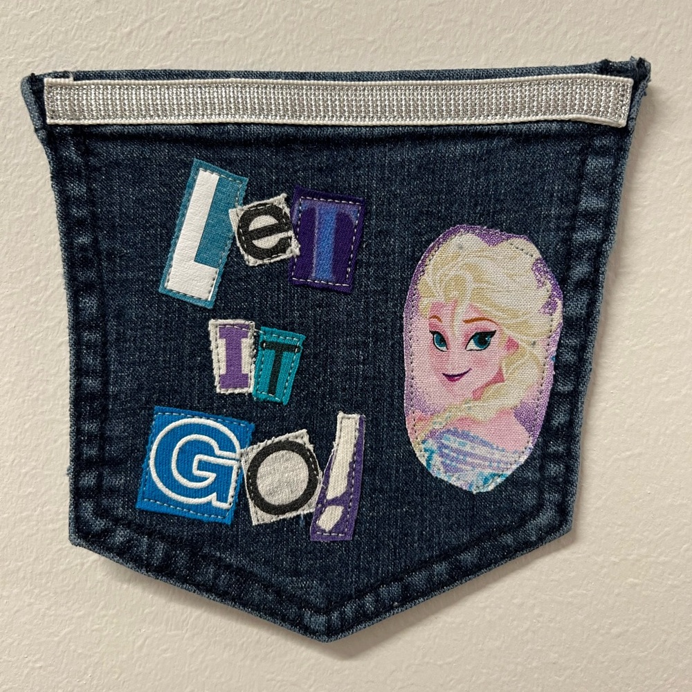 Let it go art collage patch